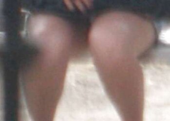 Voyeur at bus stop