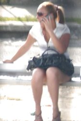 Voyeur at bus stop