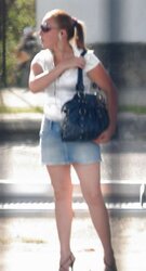 Voyeur at bus stop