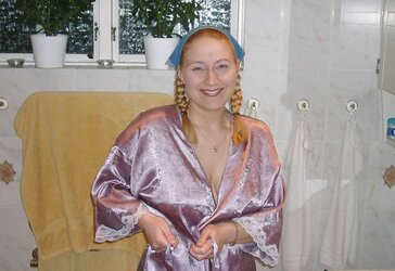 Big-Titted swedish woman in the shower