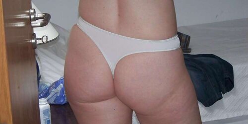 Bashful Platinum-Blonde Wifey Posing For Spouse