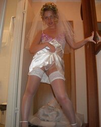 Bride demonstrating off