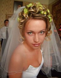 Bride demonstrating off