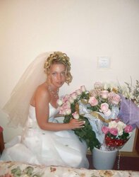 Bride demonstrating off