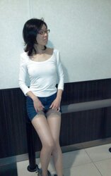 Japanese office dame showing
