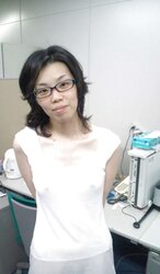 Japanese office dame showing