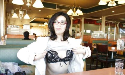 Japanese office dame showing