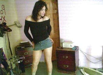 My size trio ELASTIC GUM Jeans mini miniskirt