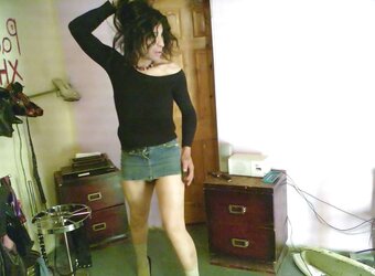 My size trio ELASTIC GUM Jeans mini miniskirt