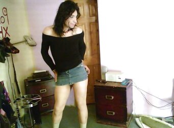 My size trio ELASTIC GUM Jeans mini miniskirt
