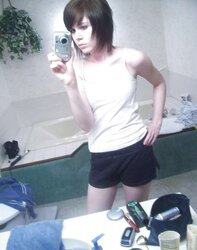 In front of the mirror