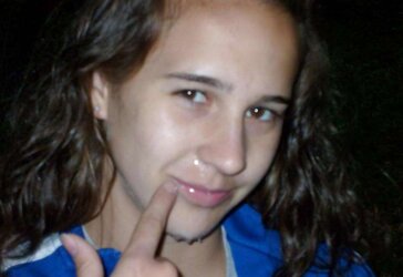 Red-Hot and sloppy teenager flashes her goodies