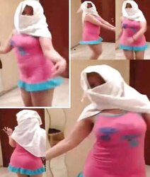Dancing-hijab niqab jilbab arab turbanli tudung pakimallu(two