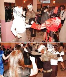 Dancing-hijab niqab jilbab arab turbanli tudung pakimallu(two