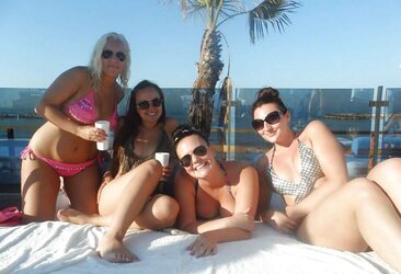 Chubby slags seren,amy,charlotte and vicky holiday photos