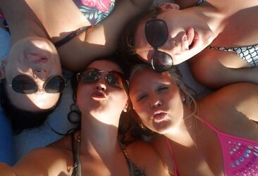 Chubby slags seren,amy,charlotte and vicky holiday photos