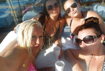 Chubby slags seren,amy,charlotte and vicky holiday photos