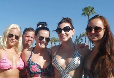 Chubby slags seren,amy,charlotte and vicky holiday photos