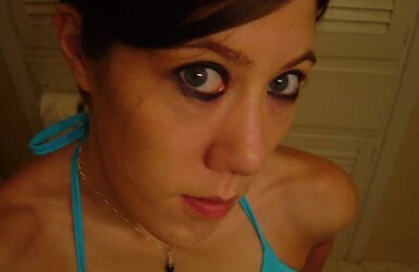 Blue hooter-sling and a dark-hued faux-cock!