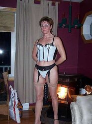 Thin Platinum-Blonde Mature In Tights