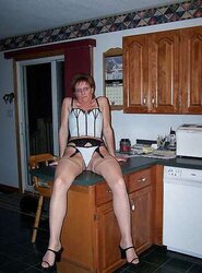 Thin Platinum-Blonde Mature In Tights