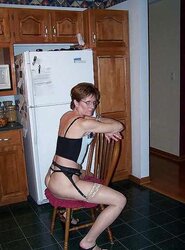 Thin Platinum-Blonde Mature In Tights