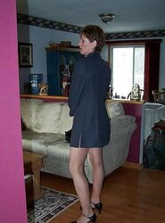 Thin Platinum-Blonde Mature In Tights