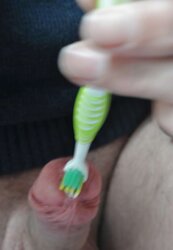 Urethra play toothbrush head and salami rings