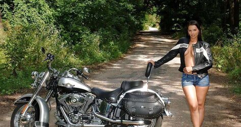 Eve Angel - On Motorbike Outdoor