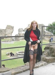 Nymphs wearing pantyhose outdoor.
