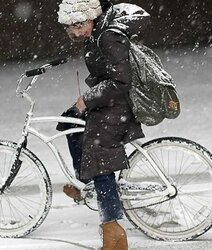 Honeys railing bicyles in high high-heeled slippers