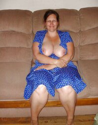 Blue with white poka dots