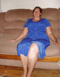 Blue with white poka dots