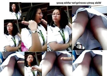 BOSO pretty student liberate g-string decorating her snatch