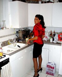Mummy Becky. Leggings, Latex, Stockings and taut sundress