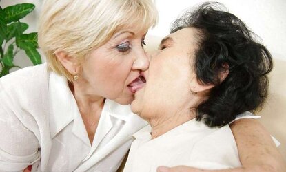 2 old grannies ravage g/g lady in fishnet sundress PART
