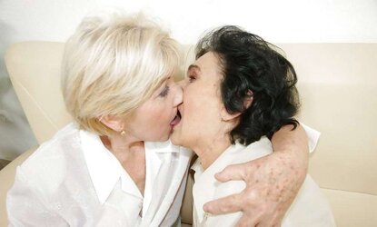 2 old grannies ravage g/g lady in fishnet sundress PART