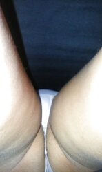 US Dark Haired ebony micro-skirt white g-string unshaved butt