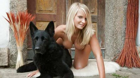 Stellar Miela With Her Fortunate Dog