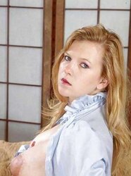 Adorable pregnant ash-blonde showcasing off her immense bra-stuffers and stomach