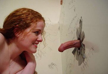 Redhead gloryhole facial cumshot