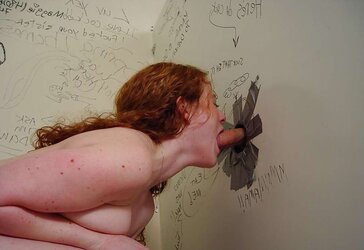 Redhead gloryhole facial cumshot