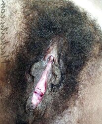 six months pregnant unshaved puss
