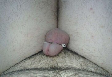 My man meat pent up in home made crimper