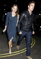 Kelly Brook exiting Mahiki Nightclub in London