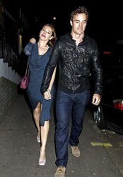Kelly Brook exiting Mahiki Nightclub in London