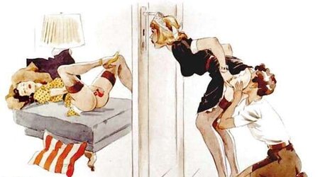 Female Dom fetish vintage artwork