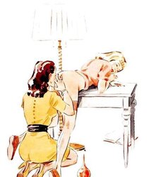 Female Dom fetish vintage artwork