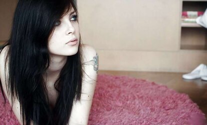 Wonderful blue saw inked teenager stunner