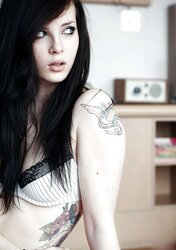 Wonderful blue saw inked teenager stunner